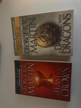 A Feast for Crows & A Dance with Dragons Book Set - Red, Cream